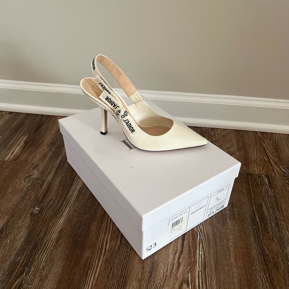 COPY - Dior off white patent sling back